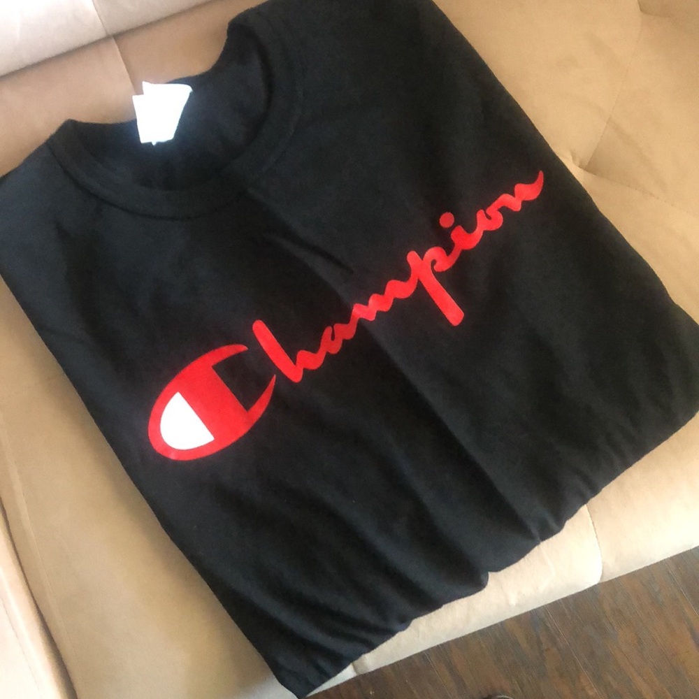 Black & Red letter Champion tee shirt 2XL